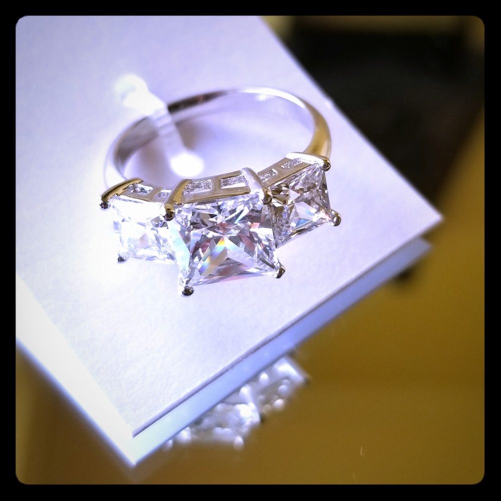 CZ Three Stone Ring